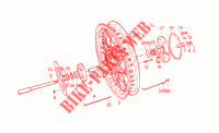 Rear wheel, spokes para MOTO GUZZI T3 e Derivati Calif./T4/Pol./CC/PA 1980