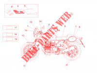 Decal and plate set para MOTO GUZZI V7 II Racer ABS 2016